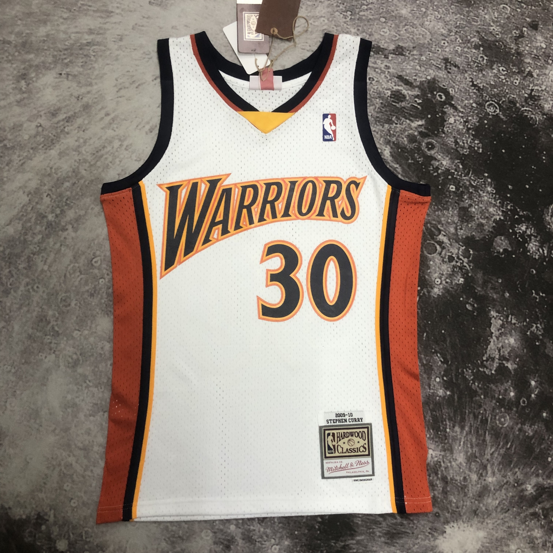 MN Heat Pressed Retro Jersey: SW Warriors 09/10 White No.30 Curry