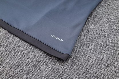 23-24 Real Madrid Gray Half-Zip Jacket Suit