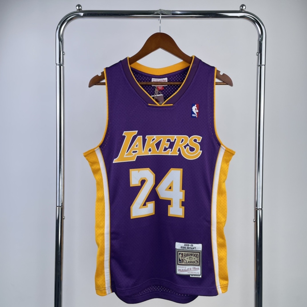 08/09 NBA Los Angeles Lakers Purple Heat pressed retro version jersey S-XXL