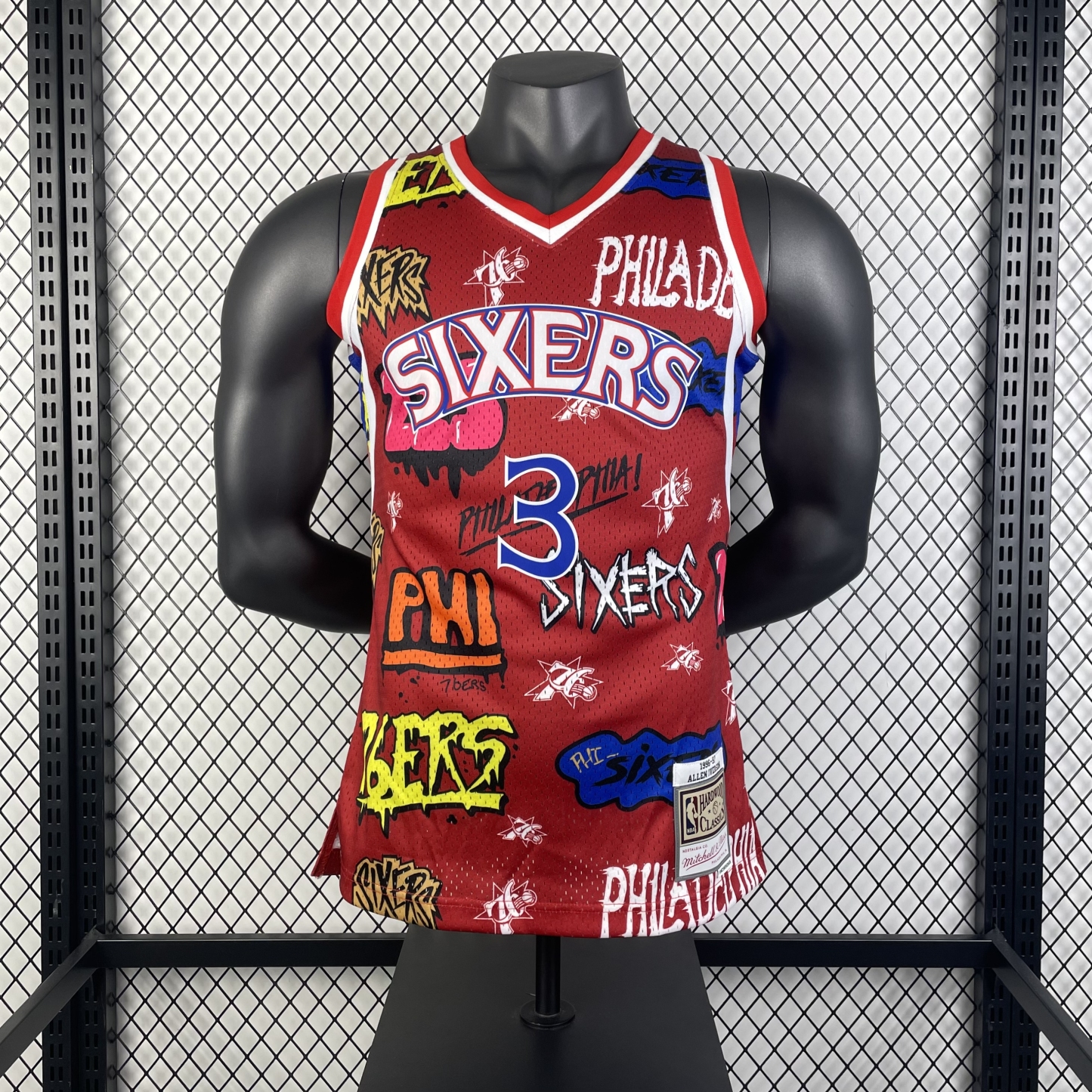 MN Heat Pressed Vintage Jersey: SW 76ers 96/97 Graffiti No.3 Everson