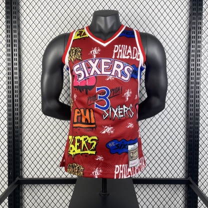 MN Heat Pressed Vintage Jersey: SW 76ers 96/97 Graffiti No.3 Everson