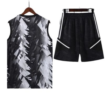 23-24 Juventus Black White Vest Jersey+Shorts