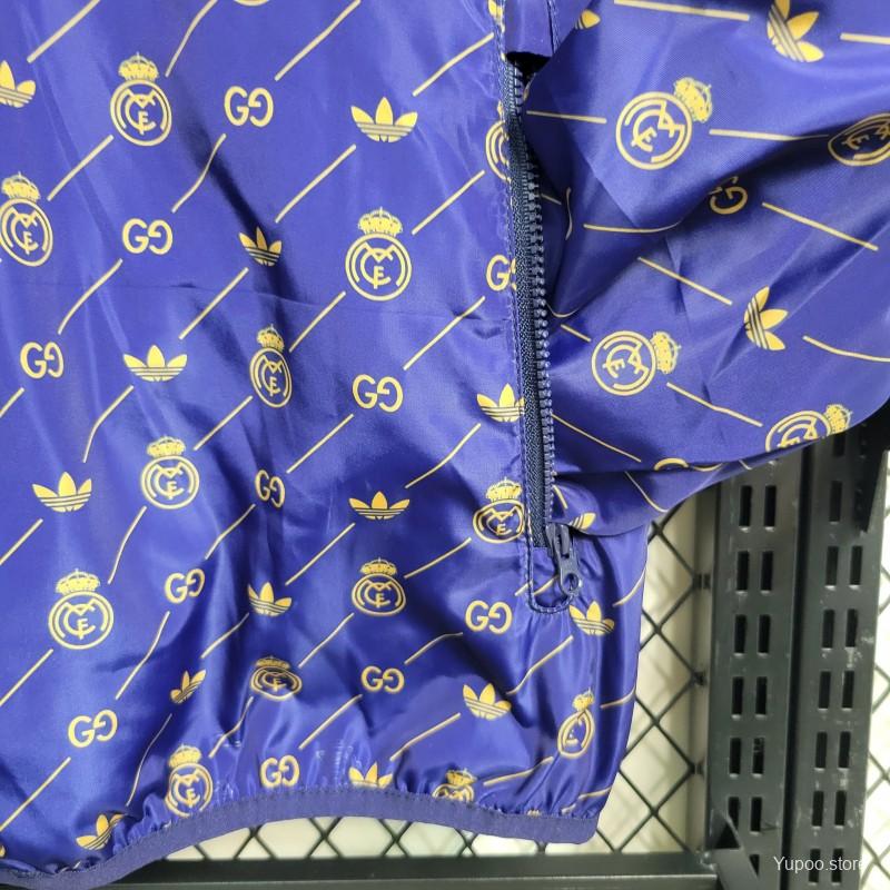 23-24 Real MadridxGUCC| Navy Windbreaker