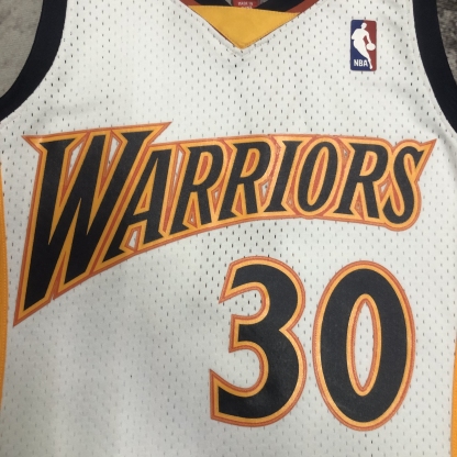 MN Heat Pressed Retro Jersey: SW Warriors 09/10 White No.30 Curry