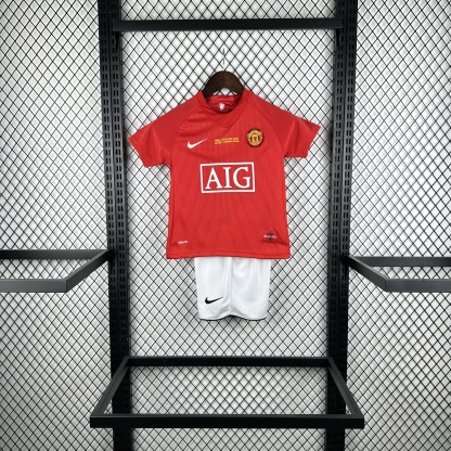 07/08 Manchester United home UCL retro kids version size 16-28