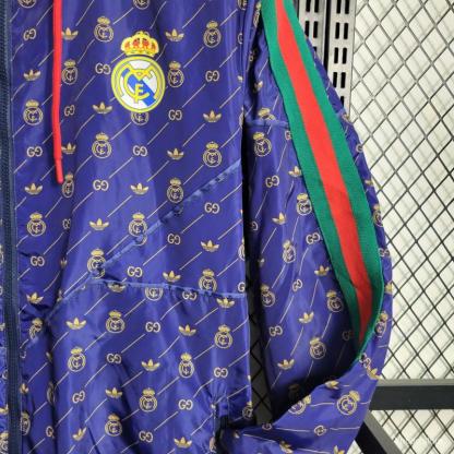 23-24 Real MadridxGUCC| Navy Windbreaker