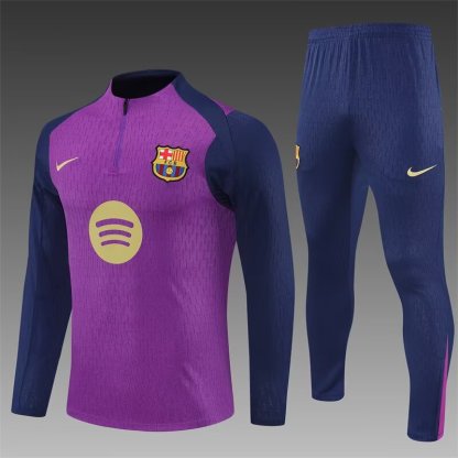 25/26 Barcelona Purple Half-Zip player version Jacket Suit