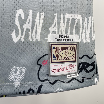MN Heat Pressed Vintage Jersey: SW Spurs 02/03 Graffiti No.9 Parker