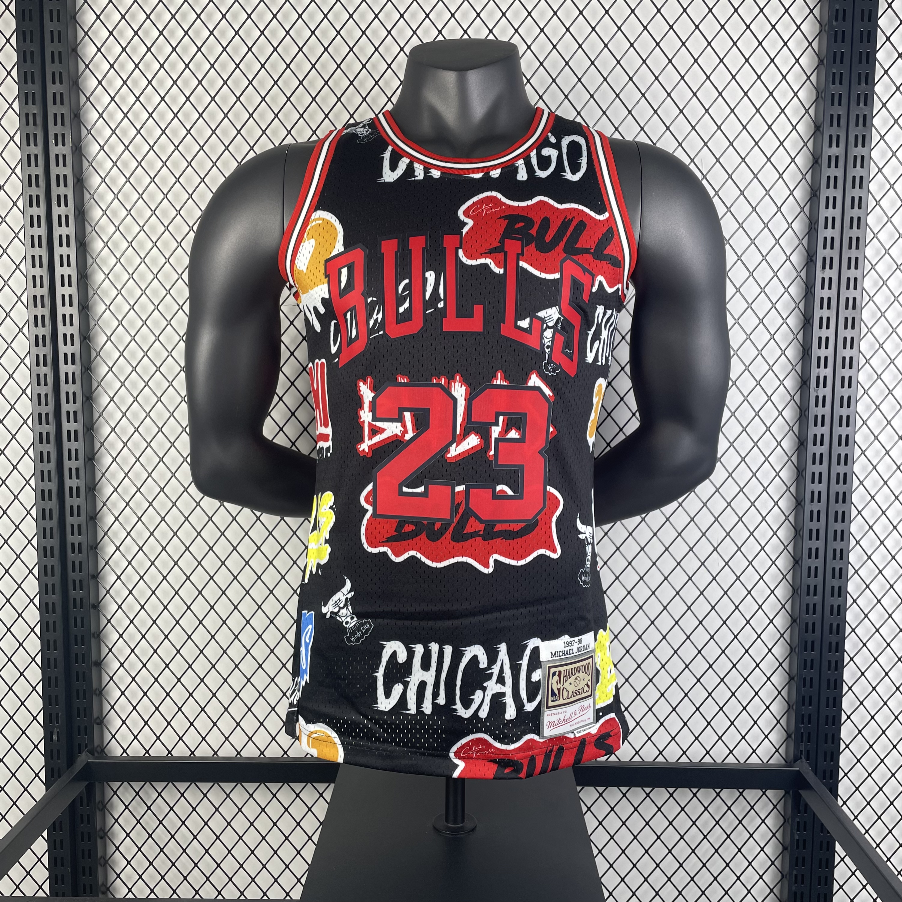 MN Heat Pressed Vintage Jersey: SW Bulls 97/98 Graffiti No.23 Jordan