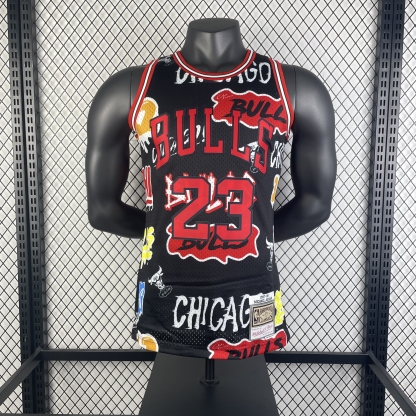 MN Heat Pressed Vintage Jersey: SW Bulls 97/98 Graffiti No.23 Jordan
