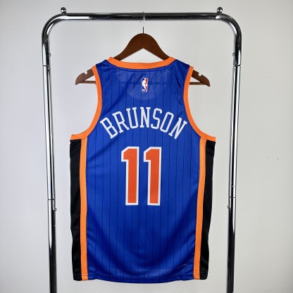 2024 NBA New York Knicks blue Heat pressed city version jersey S-XXL