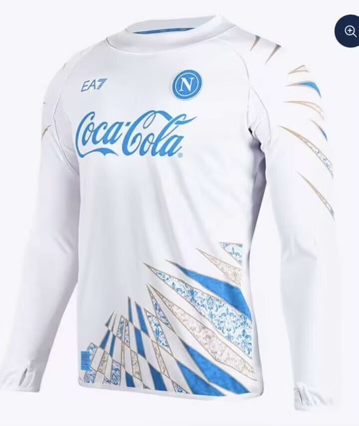 25/26 Napoli pre-match white long sleeve fan version S-4XL