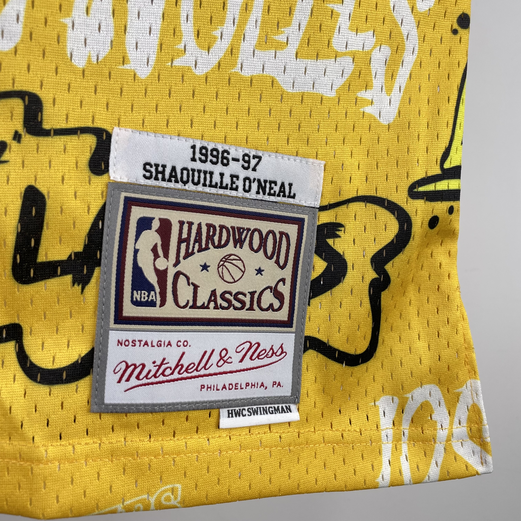 MN Heat Pressed Vintage Jersey: SW Lakers' 96/97 Graffiti 34 O'Neal