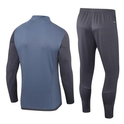 23-24 Real Madrid Gray Half-Zip Jacket Suit