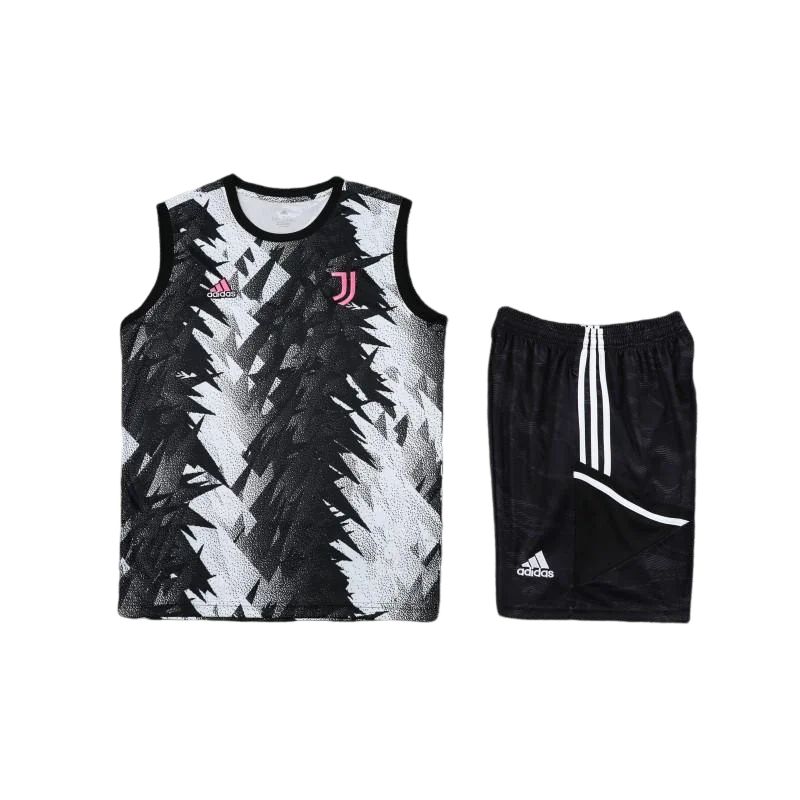 23-24 Juventus Black White Vest Jersey+Shorts