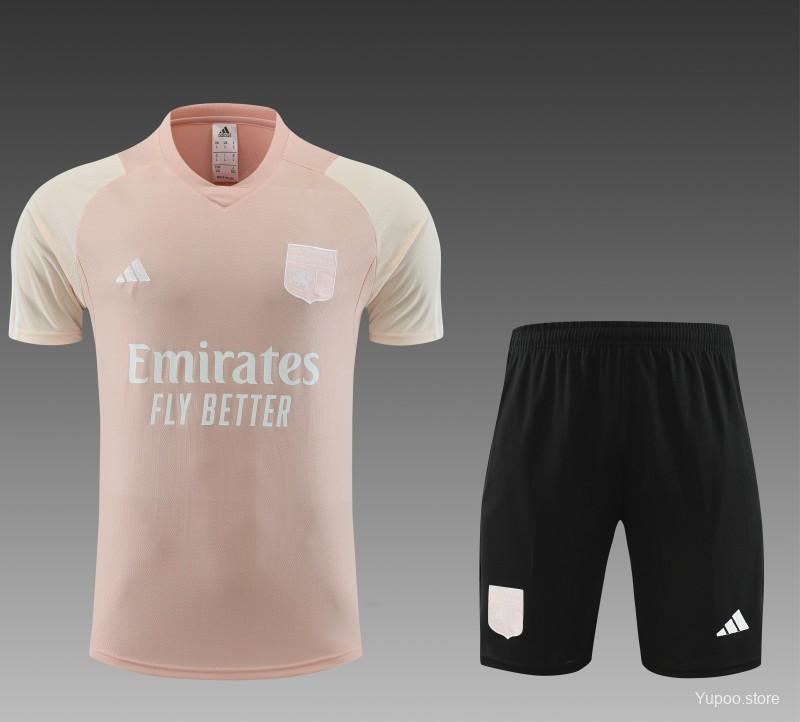 23/24 Olympique Lyonnais Lyon Pink Short Sleeve+Shorts