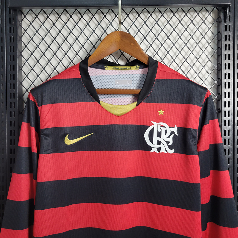 08-09 Flamengo Home Long Sleeve Size S-4XL