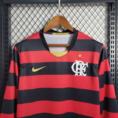 08-09 Flamengo Home Long Sleeve Size S-4XL