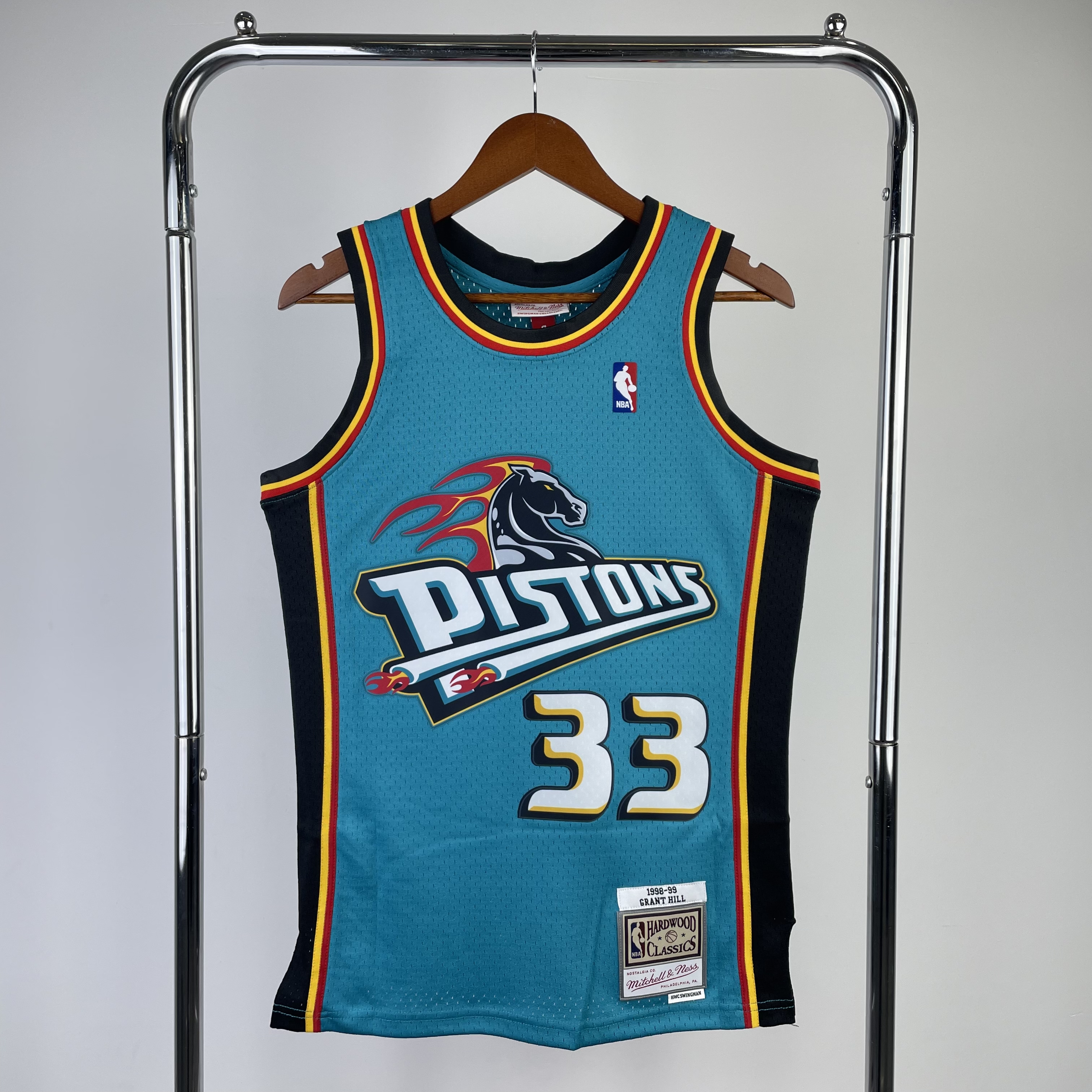97/98 Detroit Pistons NO.33 blue Hot-pressure retro version S-XXL