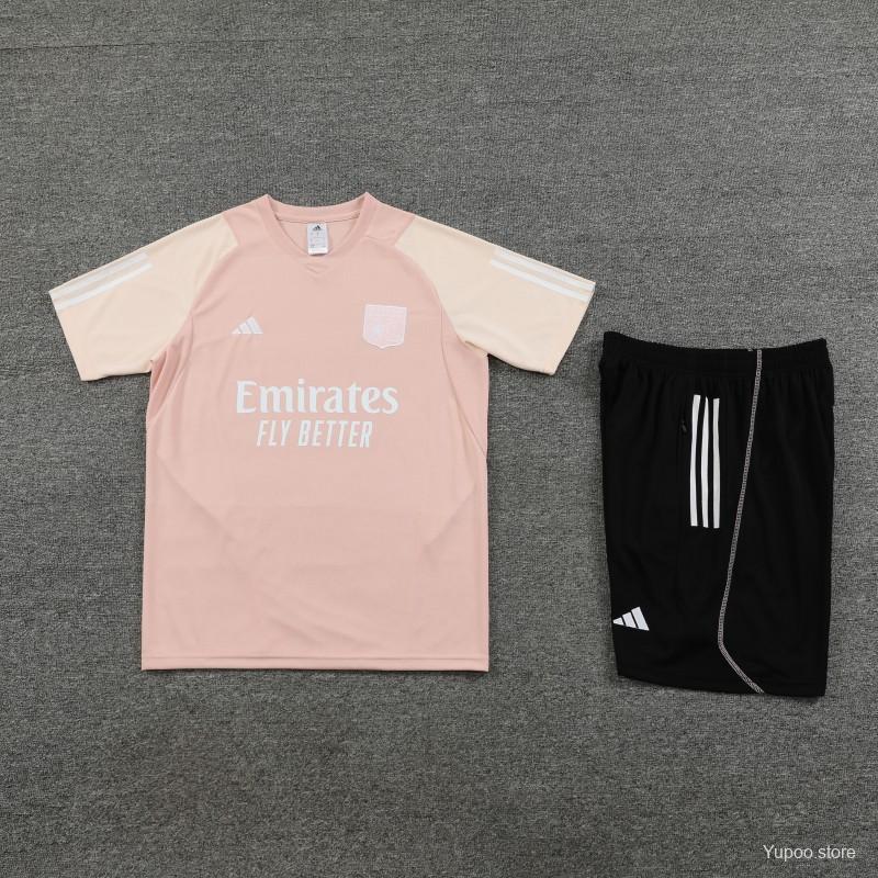 23/24 Olympique Lyonnais Lyon Pink Short Sleeve+Shorts