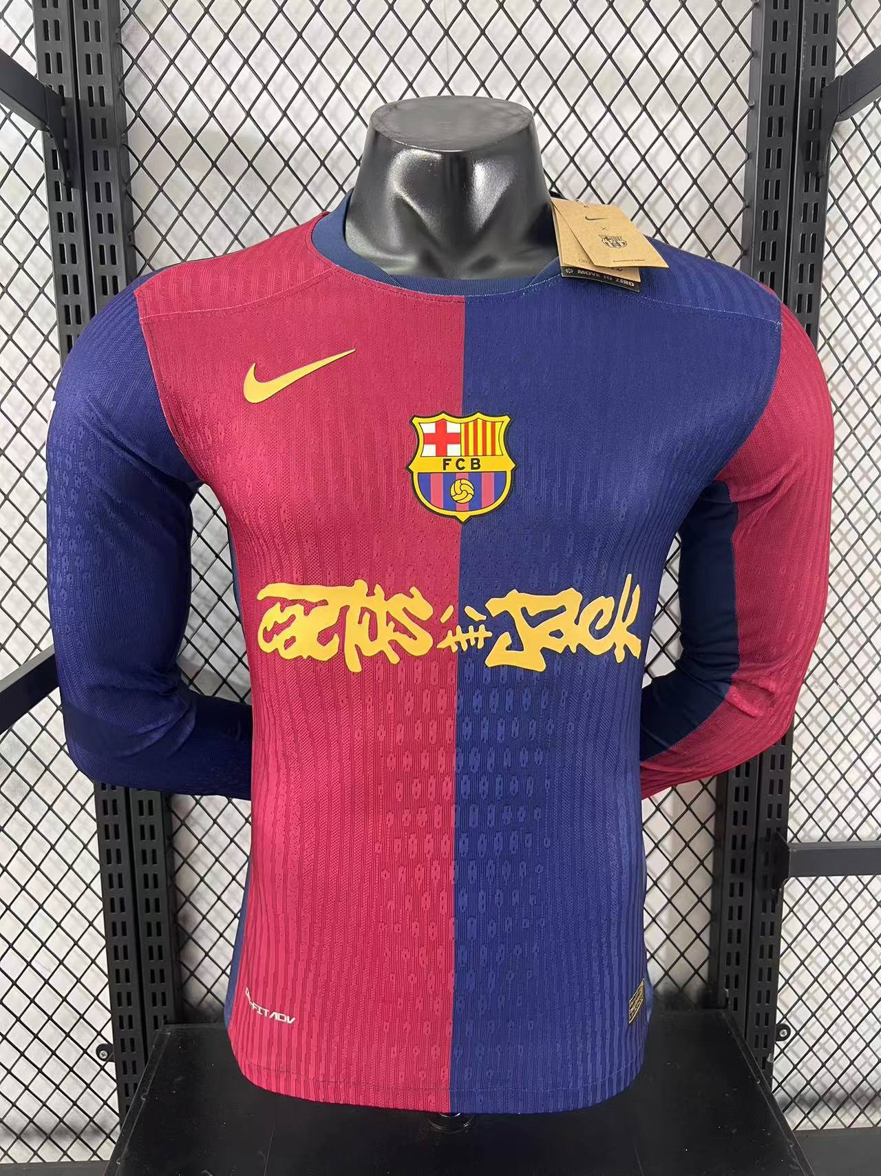 24/25 Barcelona home Travis Scott long sleeve player version S-4XL