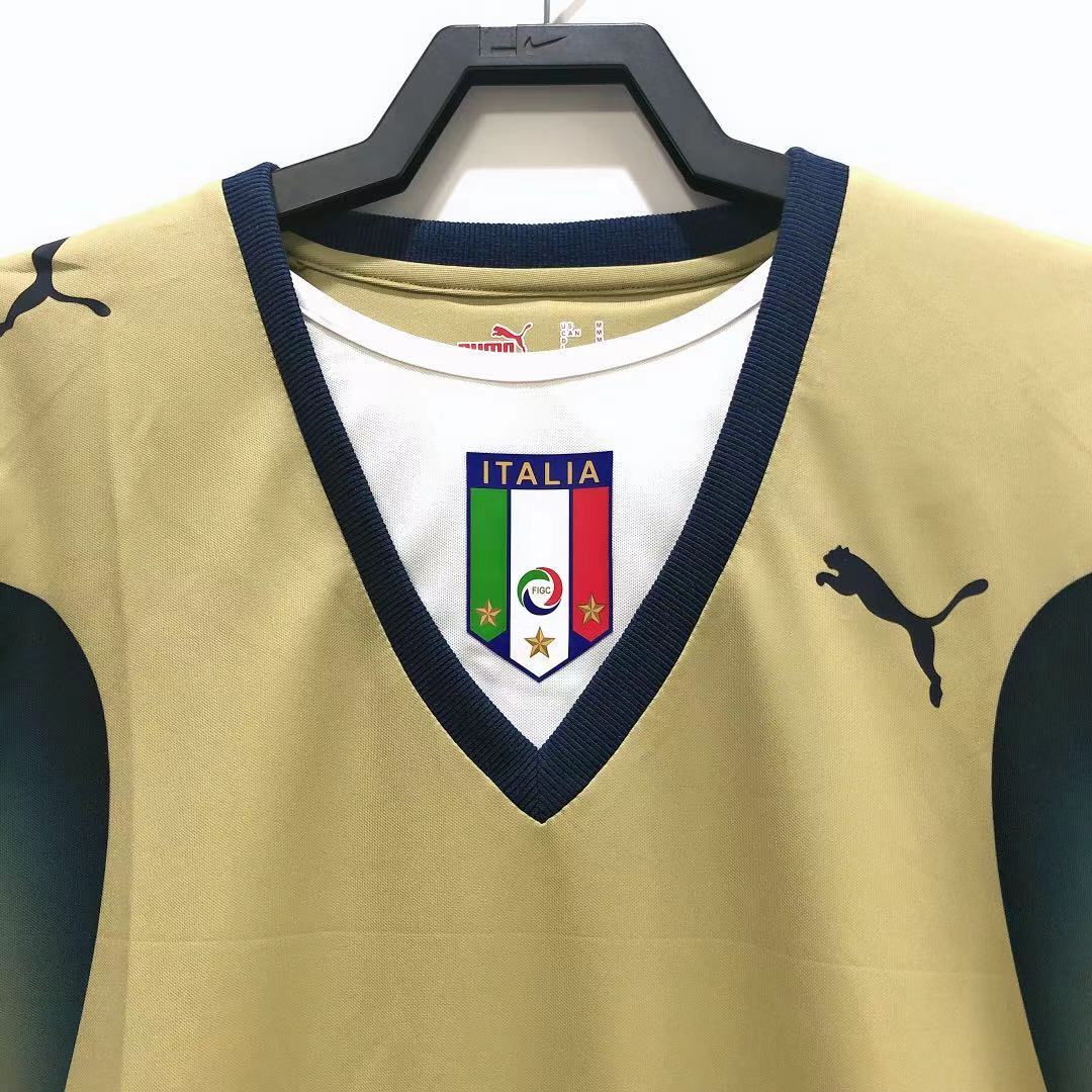 2006 Italy goalkeeper golden retro version S-XXL