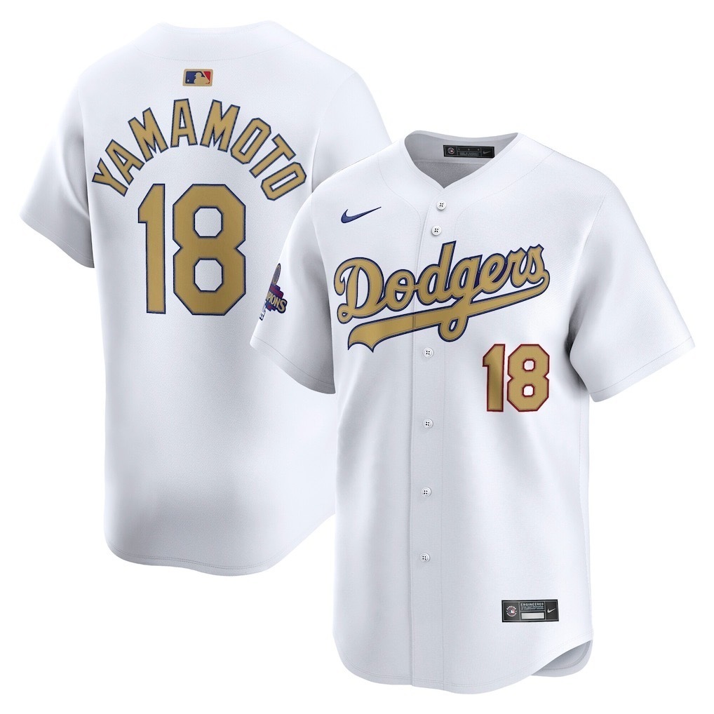 2025 MLB Los Angeles Dodgers White-Golden S-3XL