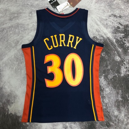 MN Heat Pressed Retro Jersey: SW Warriors 09/10 Dark Blue No.30 Curry