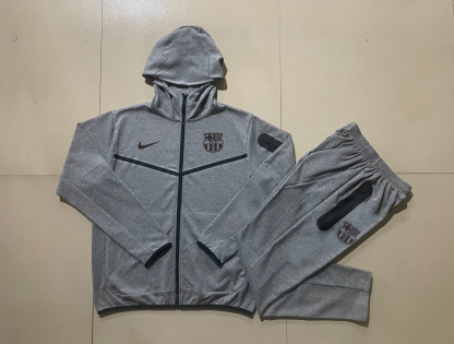 24/25 Barcelona grey with black logo training jacket with hat S-XXL