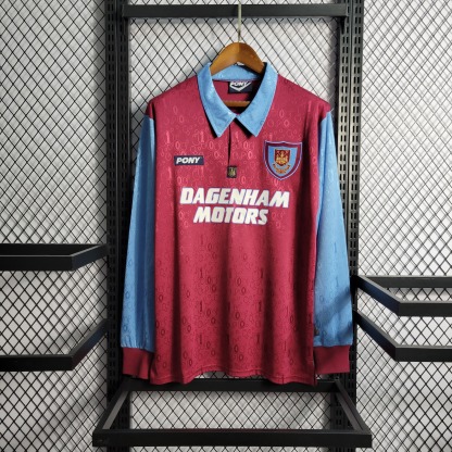 Retro 1995-97 West Ham Long Sleeves Home S-XXL