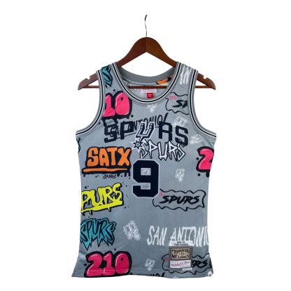 MN Heat Pressed Vintage Jersey: SW Spurs 02/03 Graffiti No.9 Parker