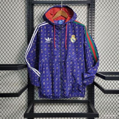 23-24 Real MadridxGUCC| Navy Windbreaker