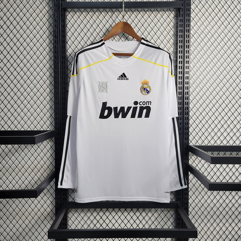 Retro 0910 Real Madrid Home Long Sleeve Size S-XXL