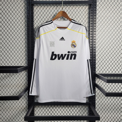 Retro 0910 Real Madrid Home Long Sleeve Size S-XXL