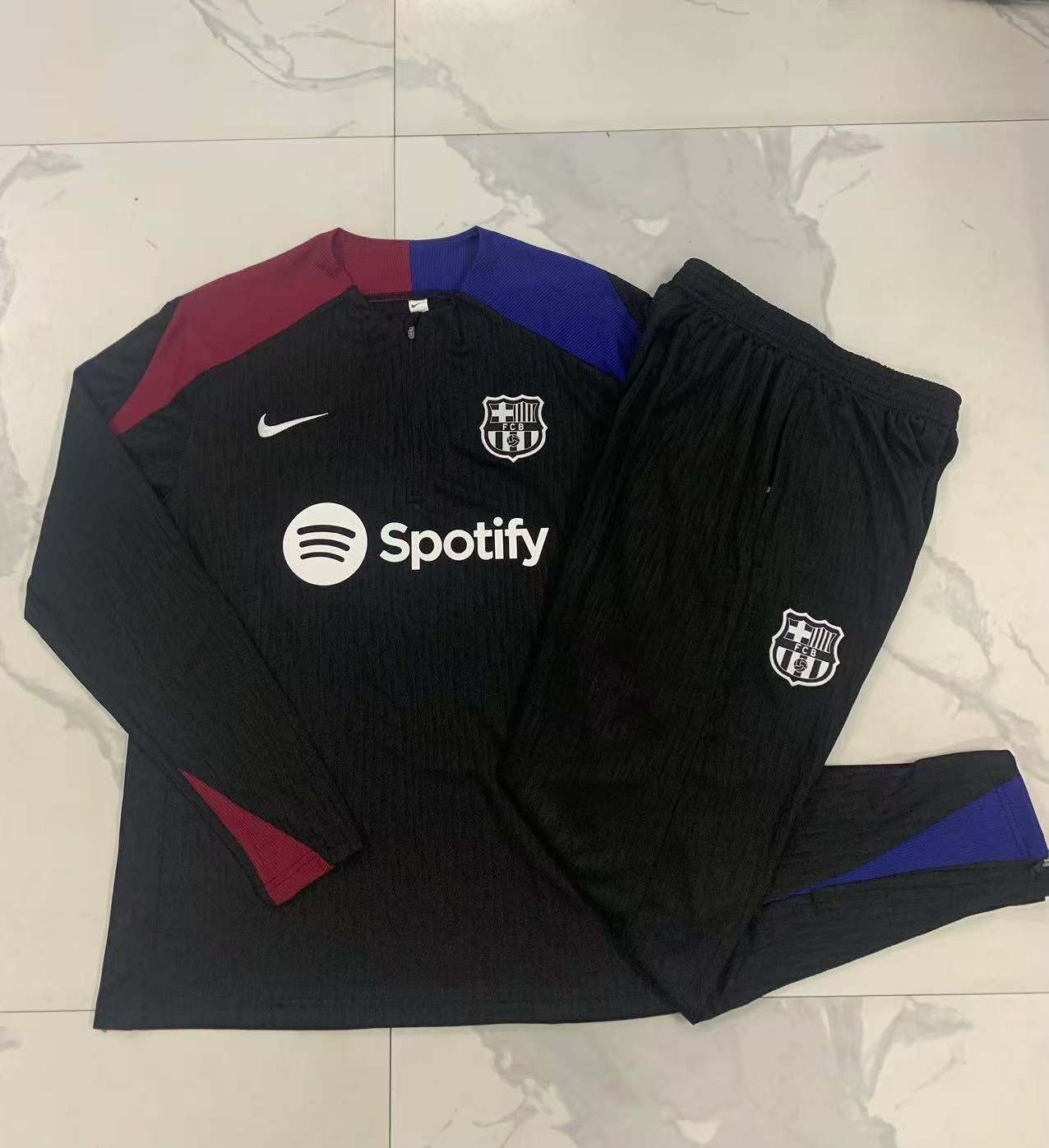 24/25 Barcelona black Half-Zip player version Jacket Suit