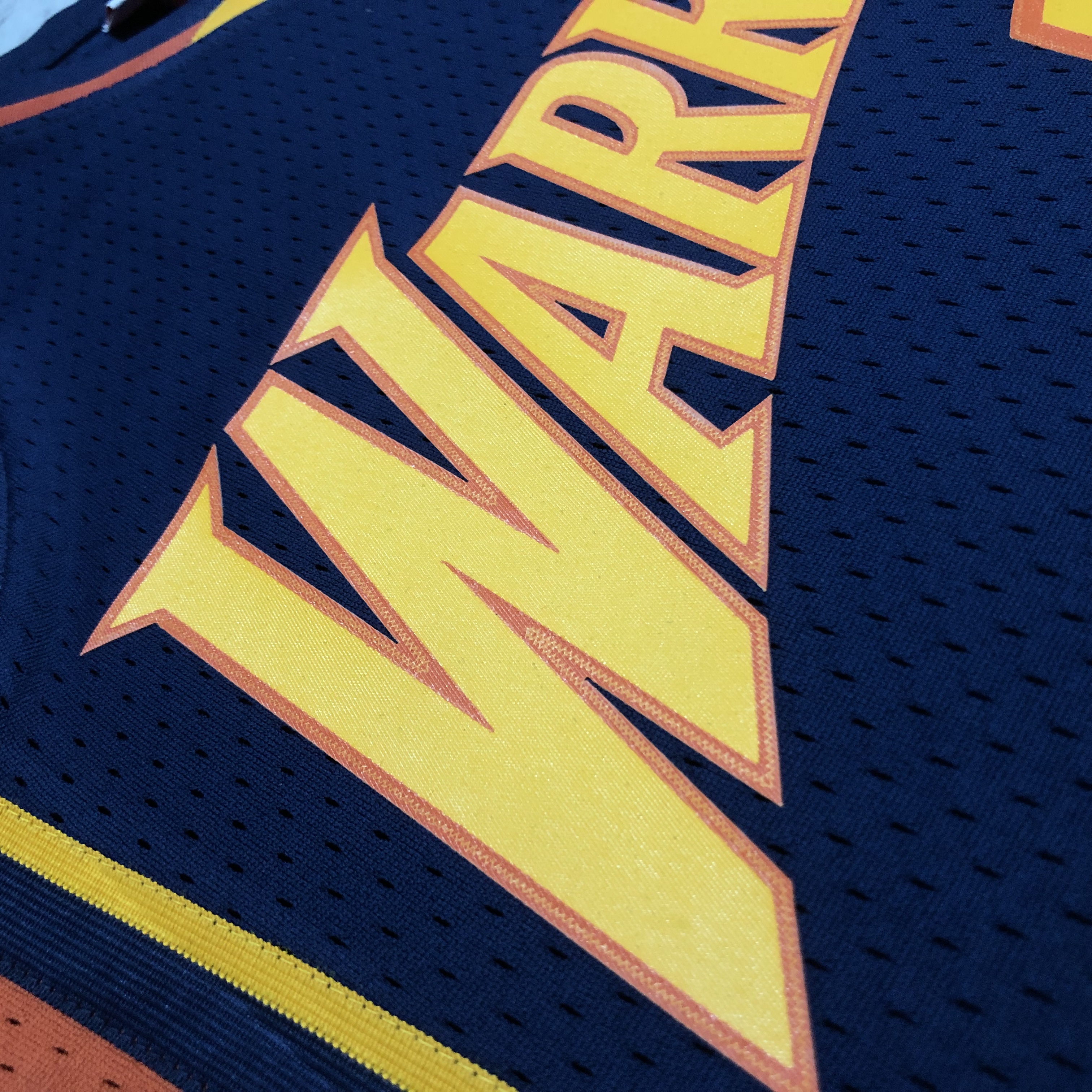 MN Heat Pressed Retro Jersey: SW Warriors 09/10 Dark Blue No.30 Curry