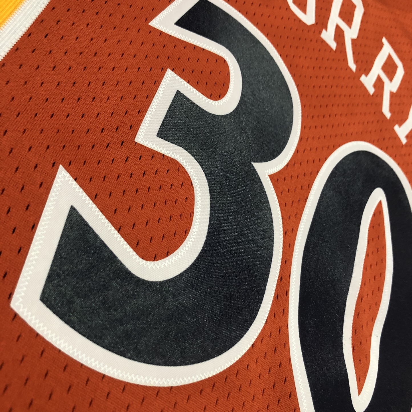 MN Heat Pressed Retro Jersey: SW Warriors 09/10 Orange No.30 Curry