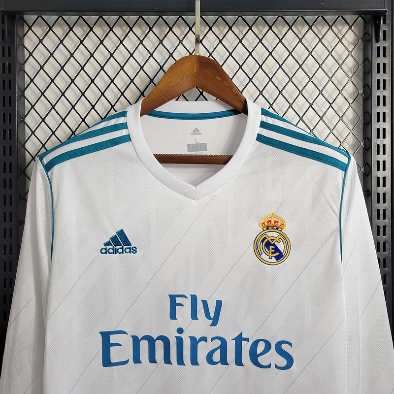 Retro Long Sleeve 17/18 Real Madrid Home S-XXL