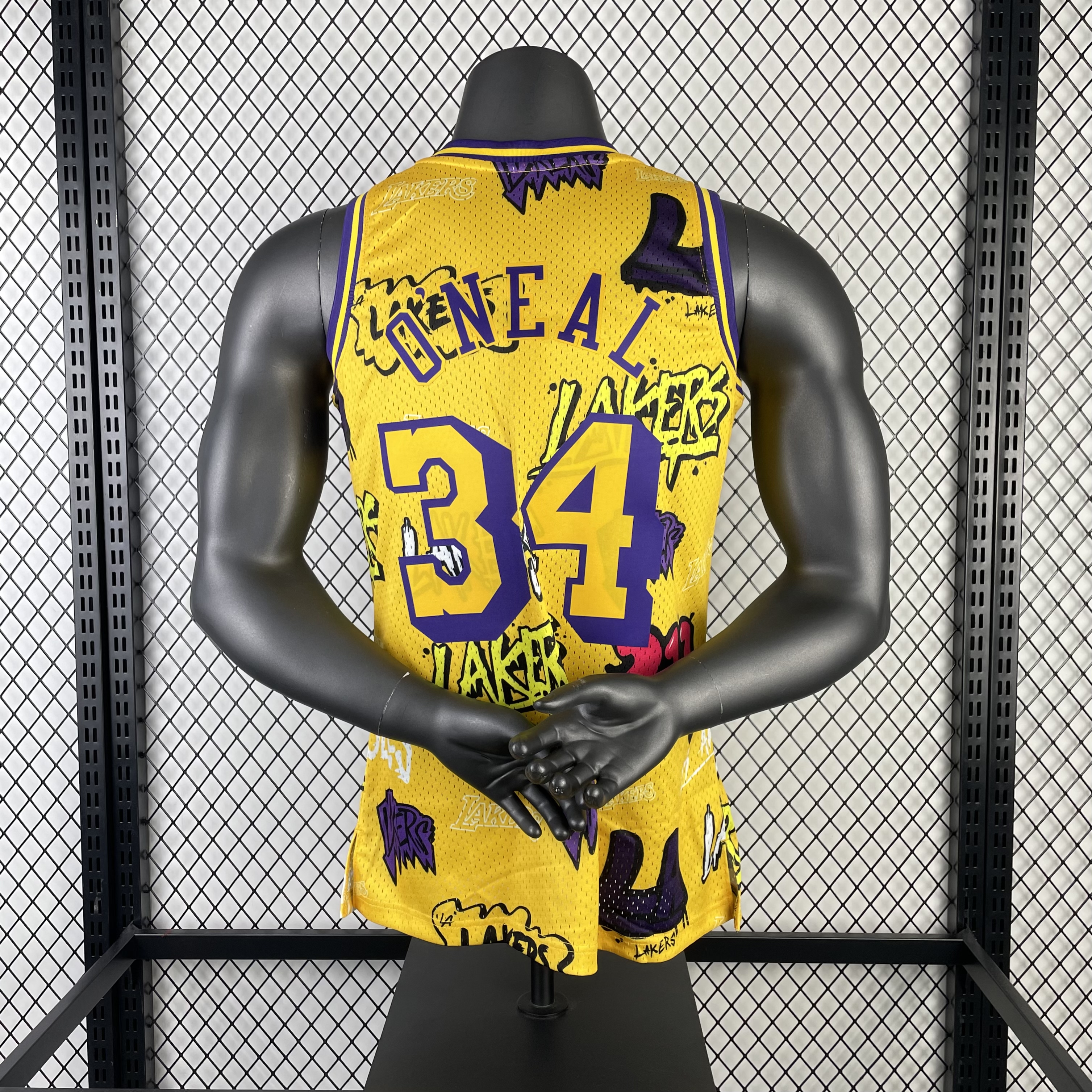 MN Heat Pressed Vintage Jersey: SW Lakers' 96/97 Graffiti 34 O'Neal