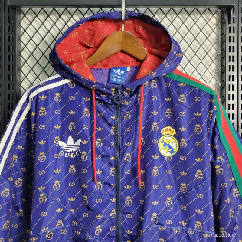 23-24 Real MadridxGUCC| Navy Windbreaker