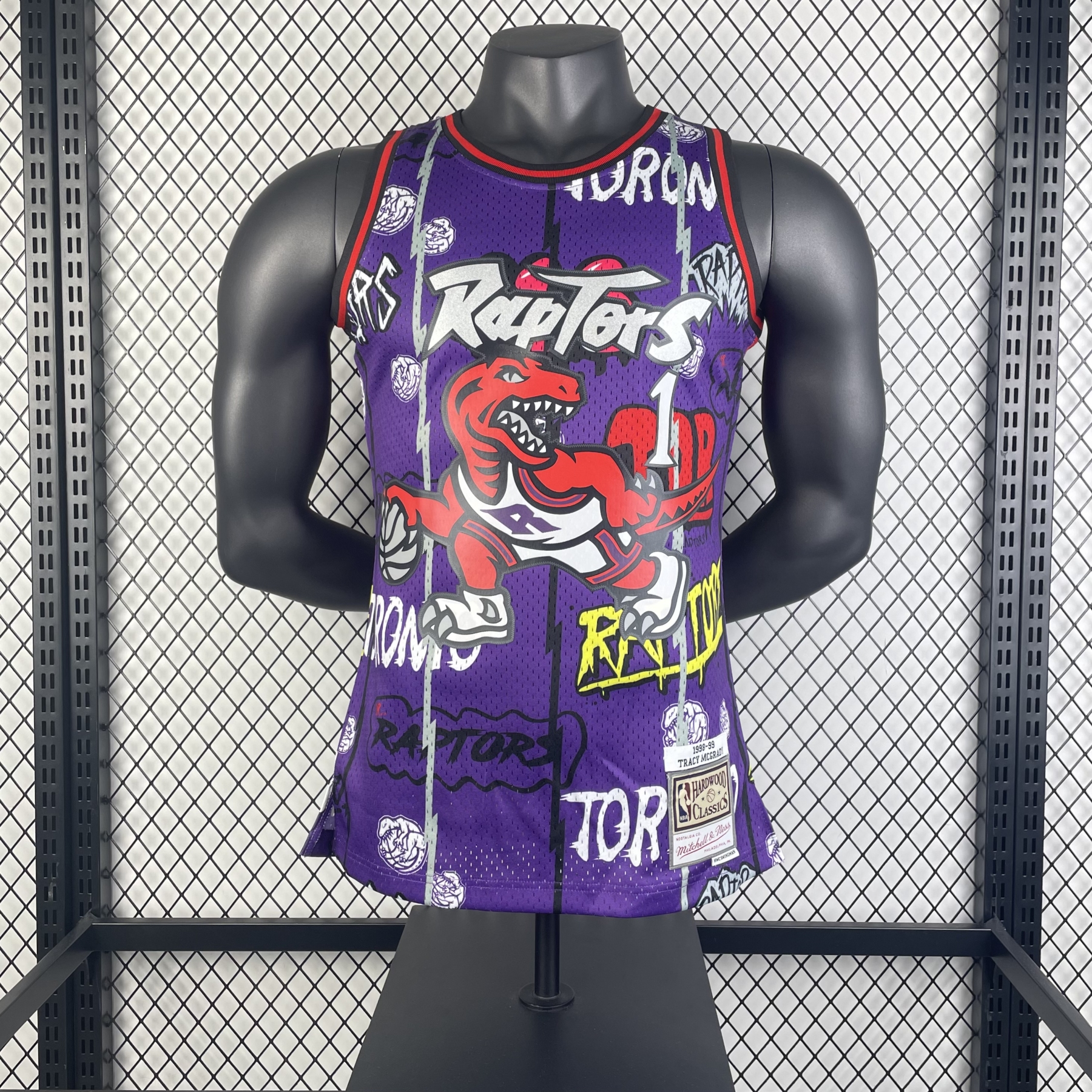 MN Heat Pressed Vintage Jersey: SW Raptors 98/99 Graffiti No.1 McGrady