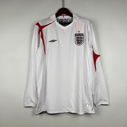 Retro Long Sleeve England 2006 Home S-XXL