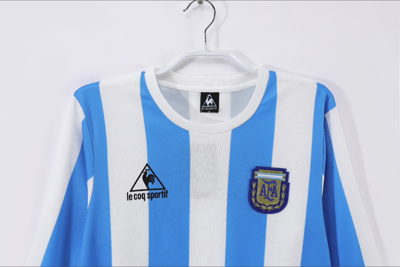 1986  Argentina home long sleeve  Retro version S-XXL