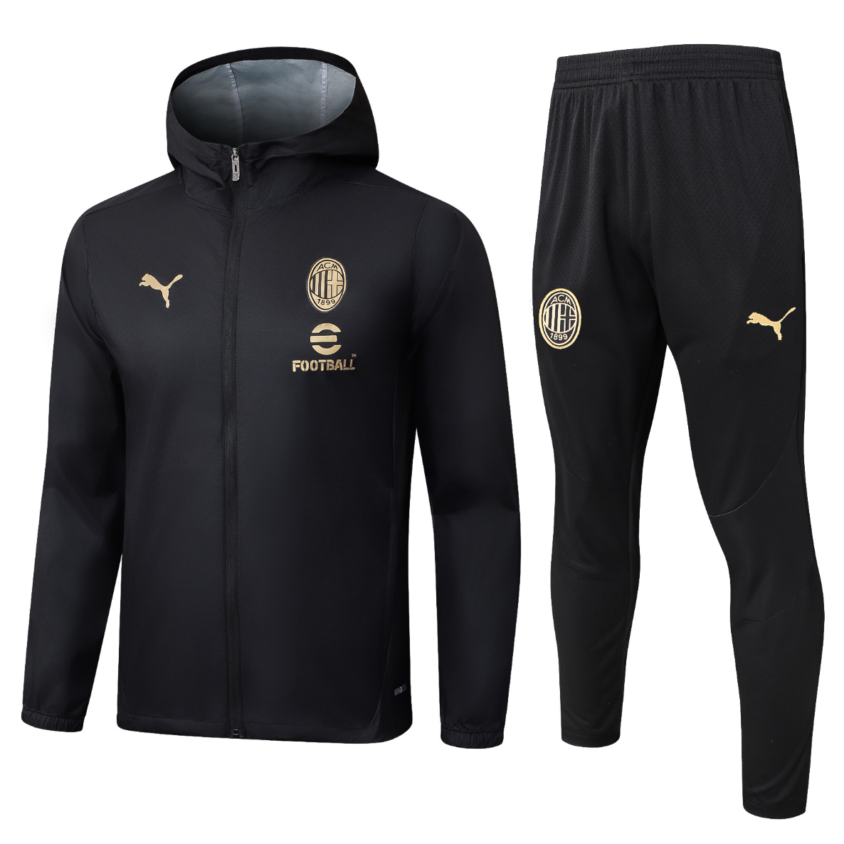 24/25 AC Mlian black Full-Zip with hat Jacket Suit