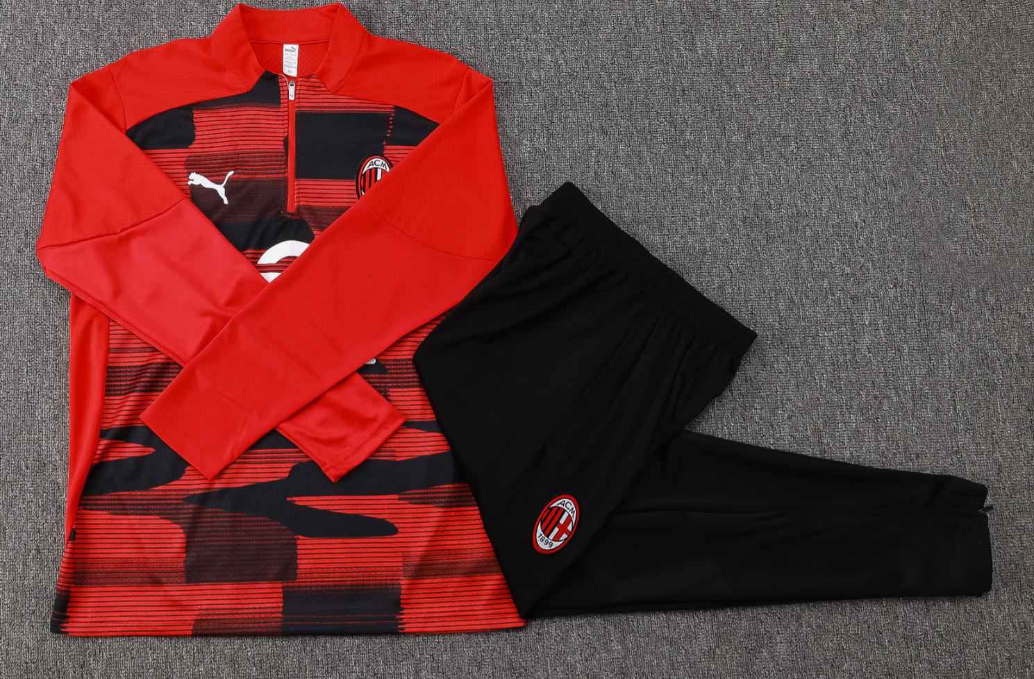 24/25 AC Mlian red Half-Zip Jacket Suit