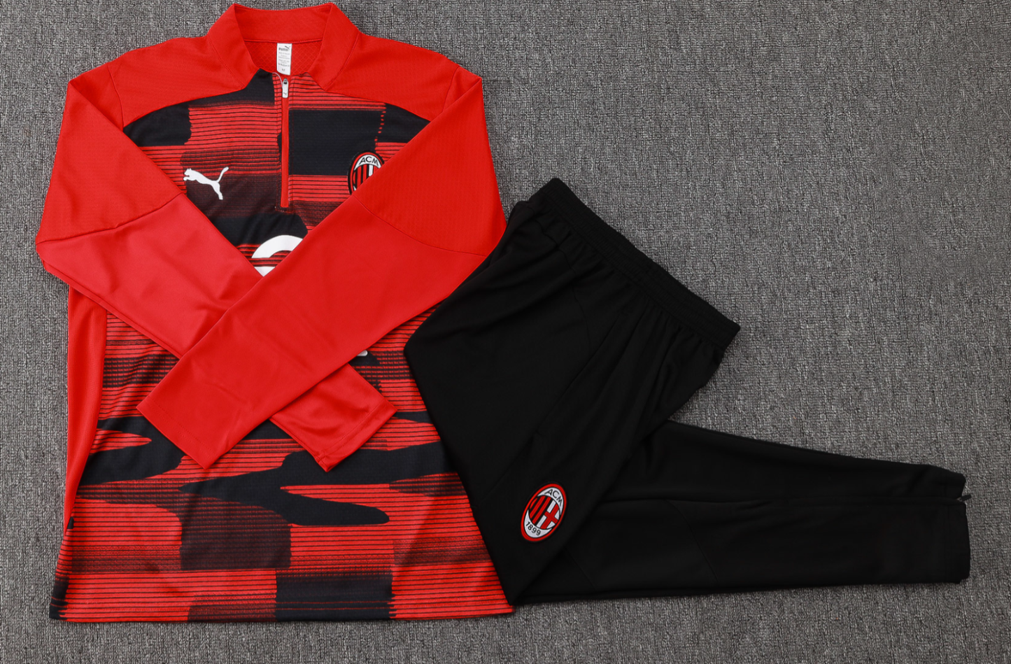 24/25 AC Mlian red Half-Zip Jacket Suit
