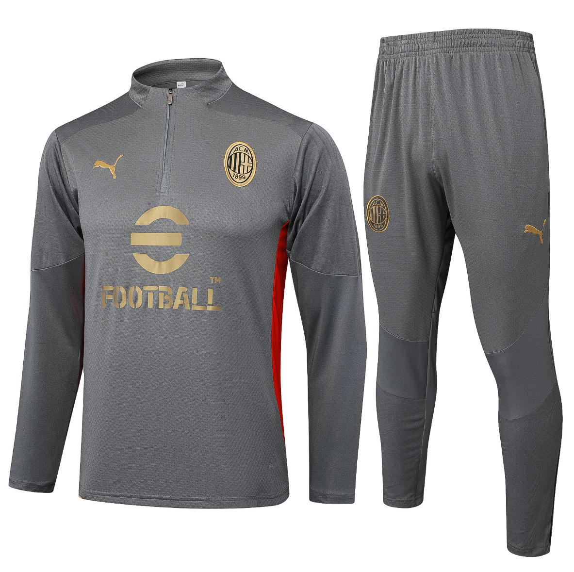 24/25 AC Mlian grey Half-Zip player version Jacket Suit