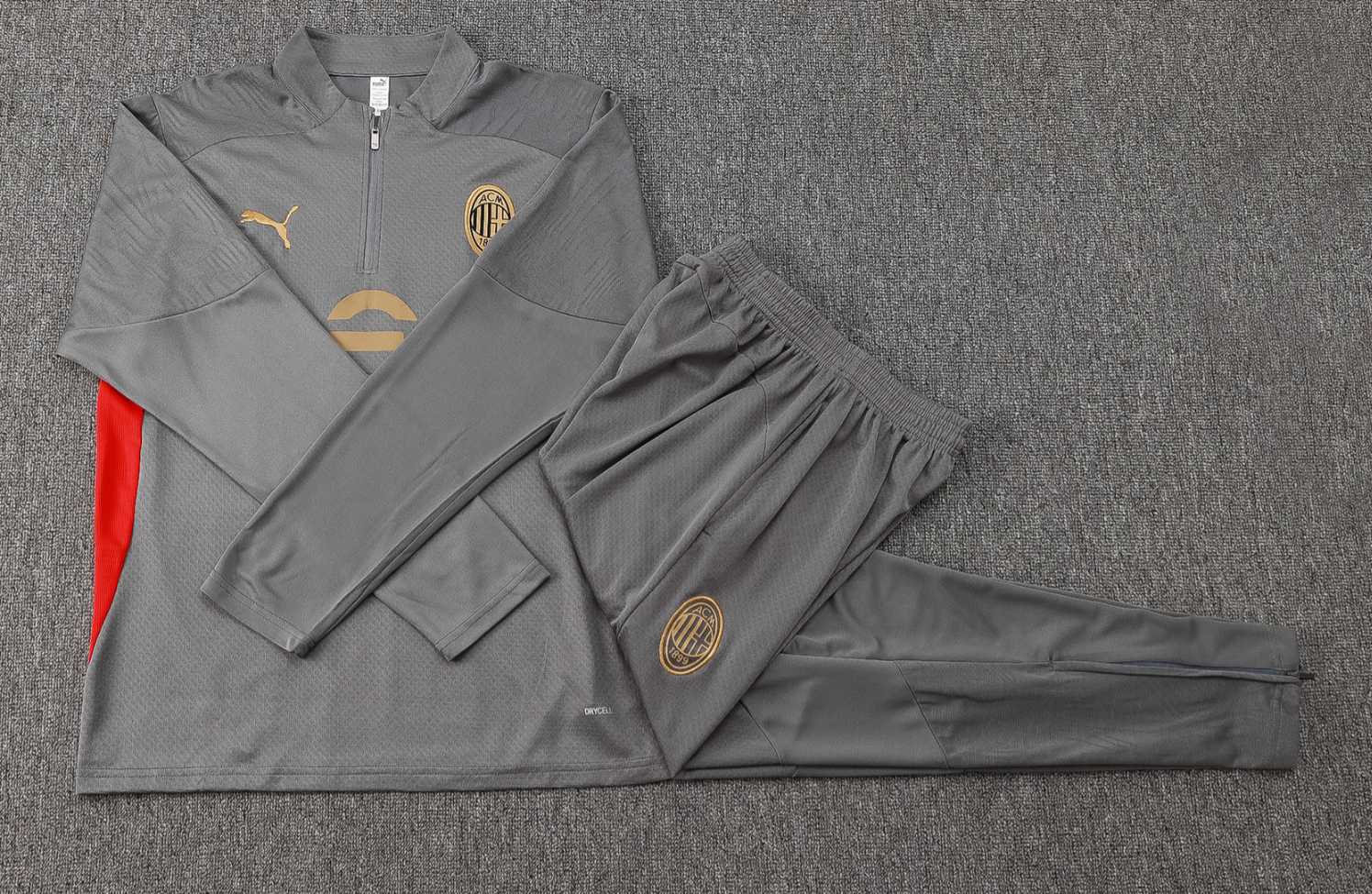 24/25 AC Mlian grey Half-Zip player version Jacket Suit