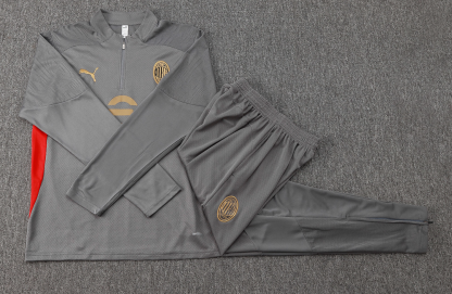 24/25 AC Mlian grey Half-Zip player version Jacket Suit