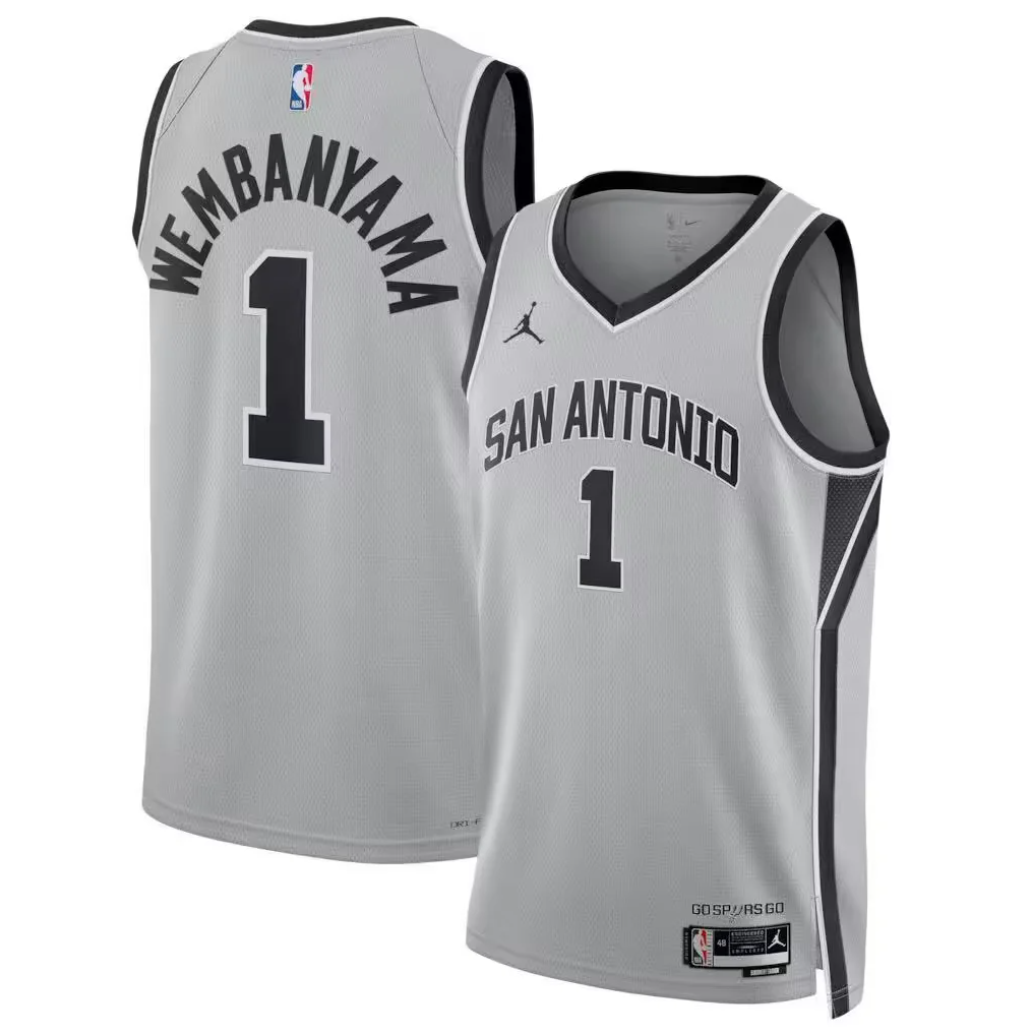 25/26 NBA Santonio Spurs gray Heat pressed version jersey S-XXL